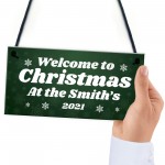 Christmas Sign At The 'Surname' Personalised Welcome Sign