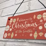Welcome Plaque Christmas at the 'Surname' Personalised Christmas