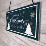 Christmas With The 'Surname' Welcome Sign Personalised Christmas