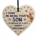 FUNNY Christmas Gift For Dad Wood Heart Rude Gift For Dad