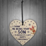 FUNNY Christmas Gift For Dad Wood Heart Rude Gift For Dad