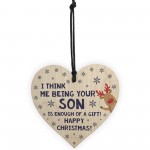 FUNNY Christmas Gift For Dad Wood Heart Rude Gift For Dad