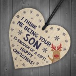 FUNNY Christmas Gift For Dad Wood Heart Rude Gift For Dad