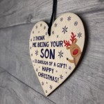 FUNNY Christmas Gift For Dad Wood Heart Rude Gift For Dad
