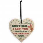 Funny Christmas Gift For Brother Wooden Heart Novelty Rude Gift