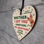 Funny Christmas Gift For Brother Wooden Heart Novelty Rude Gift