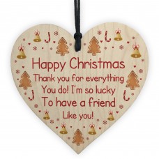 Happy Christmas Friendship Gift Wood Heart Gift For Friend
