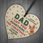 Funny Christmas Gift For Dad Wooden Heart Novelty Joke Gift