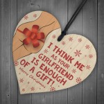 Funny Joke Christmas Gift For Boyfriend Wood Heart Novelty Gift