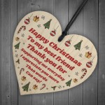 Christmas Gift For Best Friend Wood Heart Novelty Friendship