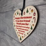 Christmas Gift For Best Friend Wood Heart Novelty Friendship