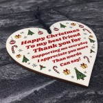 Christmas Gift For Best Friend Wood Heart Novelty Friendship
