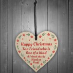 Happy Christmas To A Friend Wooden Heart Tree Decoration Gift