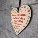 Happy Christmas To A Friend Wooden Heart Tree Decoration Gift