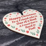 Happy Christmas To A Friend Wooden Heart Tree Decoration Gift