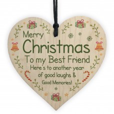 Friendship Keepsake Christmas Gifts For Best Friend Wood Heart