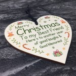 Friendship Keepsake Christmas Gifts For Best Friend Wood Heart