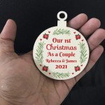 1st Christmas As A Couple Hanging Bauble Decoration Personalised