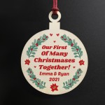 1st Christmas Bauble Personalised Hanging Decoration Boyfriend