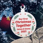 First Christmas Together Personalised Wood Bauble Gifts