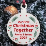 First Christmas Together Personalised Wood Bauble Gifts