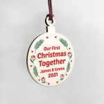 First Christmas Together Personalised Wood Bauble Gifts