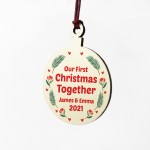 First Christmas Together Personalised Wood Bauble Gifts