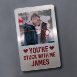 Personalised Gift For Boyfriend METAL Keepsake Photo Card