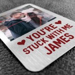Personalised Gift For Boyfriend METAL Keepsake Photo Card