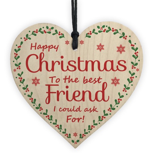 Christmas Best Friend Gift Wood Heart Gift For Friend Tree Decor