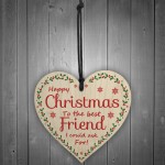 Christmas Best Friend Gift Wood Heart Gift For Friend Tree Decor