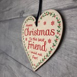 Christmas Best Friend Gift Wood Heart Gift For Friend Tree Decor