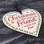 Christmas Best Friend Gift Wood Heart Gift For Friend Tree Decor
