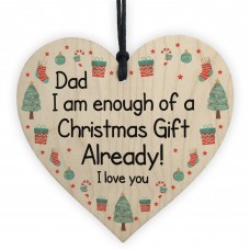 Funny Dad Christmas Gift From Daughter Son Novelty Wood Heart 
