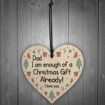Funny Dad Christmas Gift From Daughter Son Novelty Wood Heart 