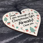 Funny Dad Christmas Gift From Daughter Son Novelty Wood Heart 
