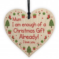Funny Mum Christmas Gift From Daughter Son Novelty Wood Heart