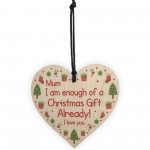 Funny Mum Christmas Gift From Daughter Son Novelty Wood Heart