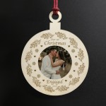 1st Christmas Engaged Bauble Personalised Photo Hanging Bauble