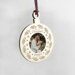 1st Christmas Engaged Bauble Personalised Photo Hanging Bauble