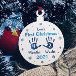 First Christmas Bauble For Baby Boy Personalised Tree Decoration