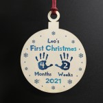 First Christmas Bauble For Baby Boy Personalised Tree Decoration