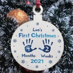 First Christmas Bauble For Baby Boy Personalised Tree Decoration