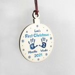 First Christmas Bauble For Baby Boy Personalised Tree Decoration