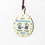 First Christmas Bauble For Baby Boy Personalised Tree Decoration