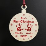 First Christmas Bauble For New Baby Personalised Tree Decoration First Christmas Bauble For New Baby Personalised Tree Decoration