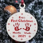 First Christmas Bauble For New Baby Personalised Tree Decoration