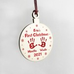First Christmas Bauble For New Baby Personalised Tree Decoration First Christmas Bauble For New Baby Personalised Tree Decoration