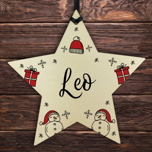 1st Christmas Decoration For Baby Personalised Hanging Star