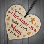 First Christmas As A Mum Wood Tree Decoration Newborn Gifts